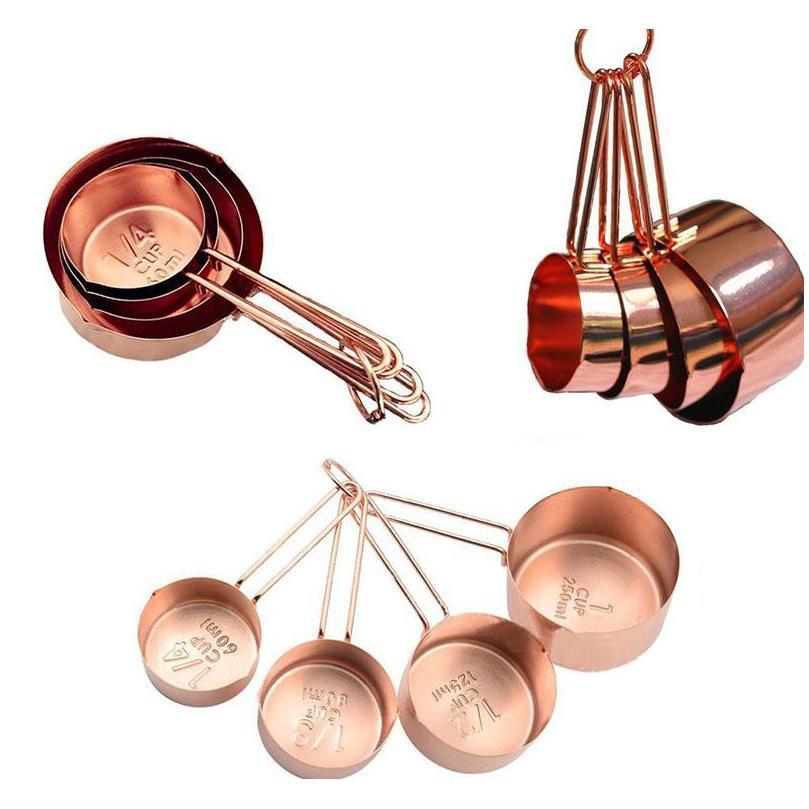 High Quality Copper Stainless Steel Measuring Cups 4 Pieces/Lot Kitchen Tools Making Cakes And Baking Gauges Measuring Tools Wx9-32 St6Ht
High Quality Copper Stainless Steel Measuring Cups 4 Pieces/Lot Kitchen Tools Making Cakes And Baking Gauges Measuring Tools Wx9-32 St6Ht