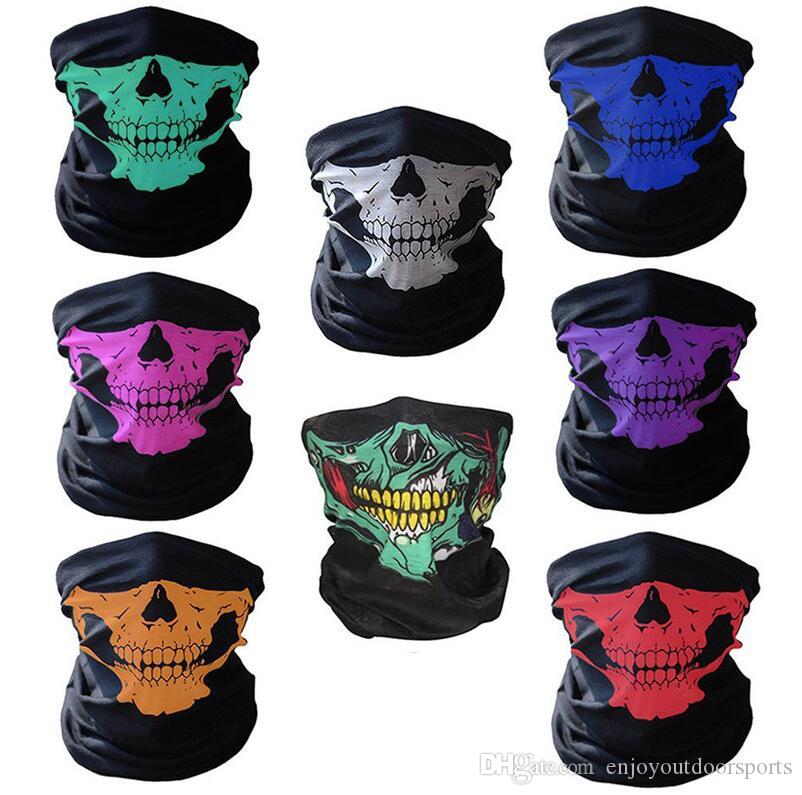 Bicycle Ski Skull Half Face Mask Ghost Scarf Magic Coffare Multi Utilisez des masques de cyclisme de snowboard plus chauds Halloween Gift Cosplay