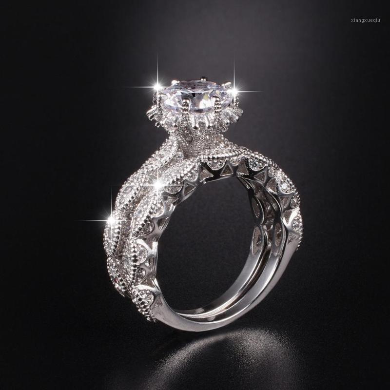 Cluster Rings Vintage Flower 3ct Diamond Set 2-in-1 Jewelry Luxury 100% Solid 925 Sterling Silver Engagement Wedding For Women, Golden;silver
Cluster Rings Vintage Flower 3ct Diamond Set 2-in-1 Jewelry Luxury 100% Solid 925 Sterling Silver Engagement Wedding For Women, Golden;silver
