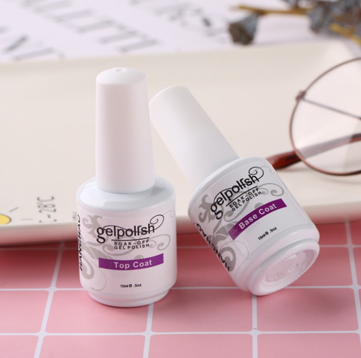 Verntion Top and Base Coat Transparent Nail Gel Polish No Sticky Gel Acrylic Glue Nail Polish Non Cleansing Base for Primer