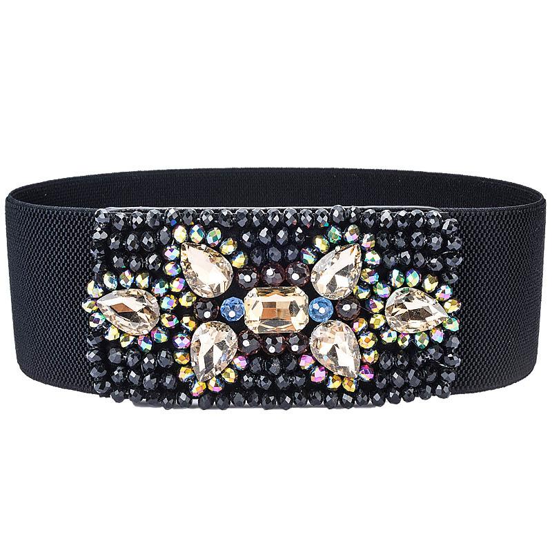 Fashion Women Elastic Wide Corset Belt For Women Glass Crystal Ceinture Ladies Thin Rhinestone inlaid Belt Waist Girdle SJ25, Black;brown
Fashion Women Elastic Wide Corset Belt For Women Glass Crystal Ceinture Ladies Thin Rhinestone inlaid Belt Waist Girdle SJ25, Black;brown