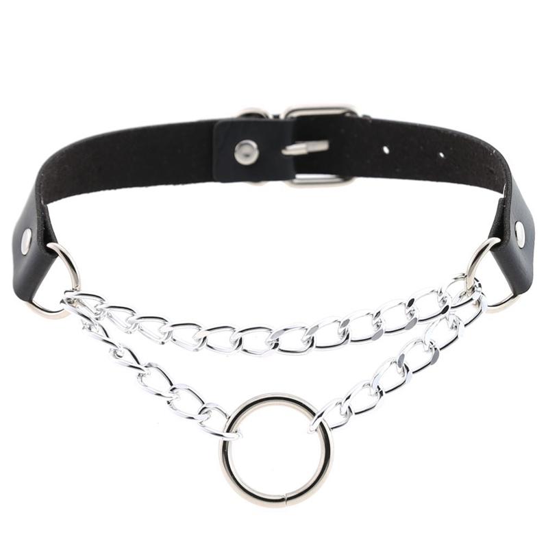Women Punk Exaggerated Handmade Chain Choker Necklace Fetish O Round Metal Leather Collar Bondage Harness Necklace Black
Women Punk Exaggerated Handmade Chain Choker Necklace Fetish O Round Metal Leather Collar Bondage Harness Necklace Black