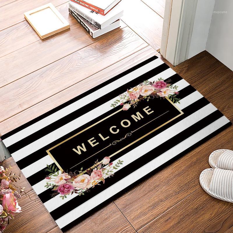 Black And White Stripe Floral Welcome Door Mats Kitchen Floor Bath Entryway Rug Mat Absorbent Indoor Bathroom 32 x 20 Inch1, As pic
Black And White Stripe Floral Welcome Door Mats Kitchen Floor Bath Entryway Rug Mat Absorbent Indoor Bathroom 32 x 20 Inch1, As pic