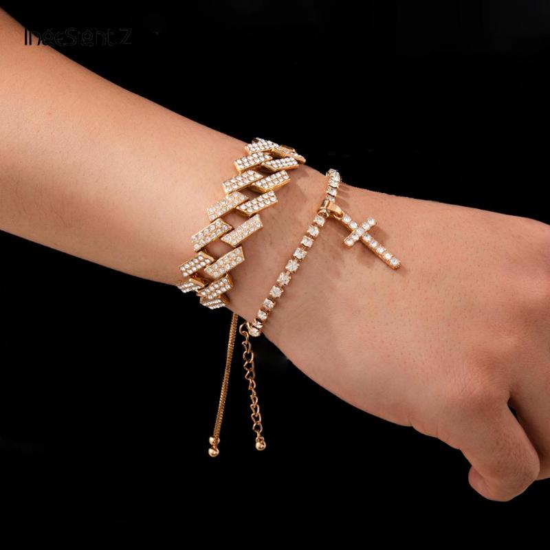 IngeSight.Z 2Pcs/Set Adjustable Rhinestone Miami Curb Cuban Bracelets Bangles Crystal Cross Pendant Bracelet Wrist Chain Jewelry
IngeSight.Z 2Pcs/Set Adjustable Rhinestone Miami Curb Cuban Bracelets Bangles Crystal Cross Pendant Bracelet Wrist Chain Jewelry