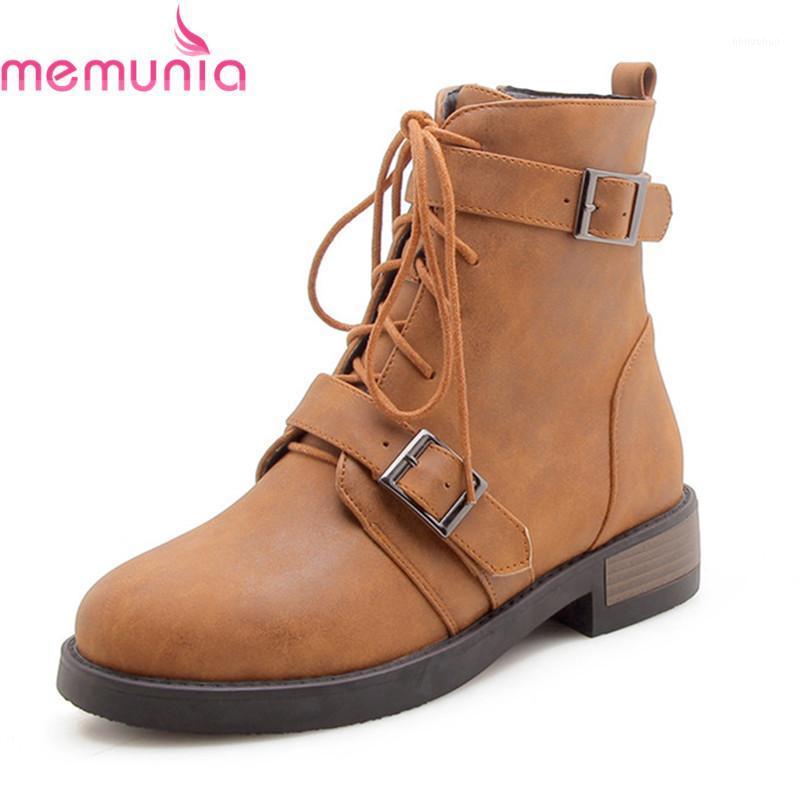 MEMUNIA 2020 new arrival women brand boots with buckle low heels boots round toe cross tied female lace up winter ankle1, Black
MEMUNIA 2020 new arrival women brand boots with buckle low heels boots round toe cross tied female lace up winter ankle1, Black