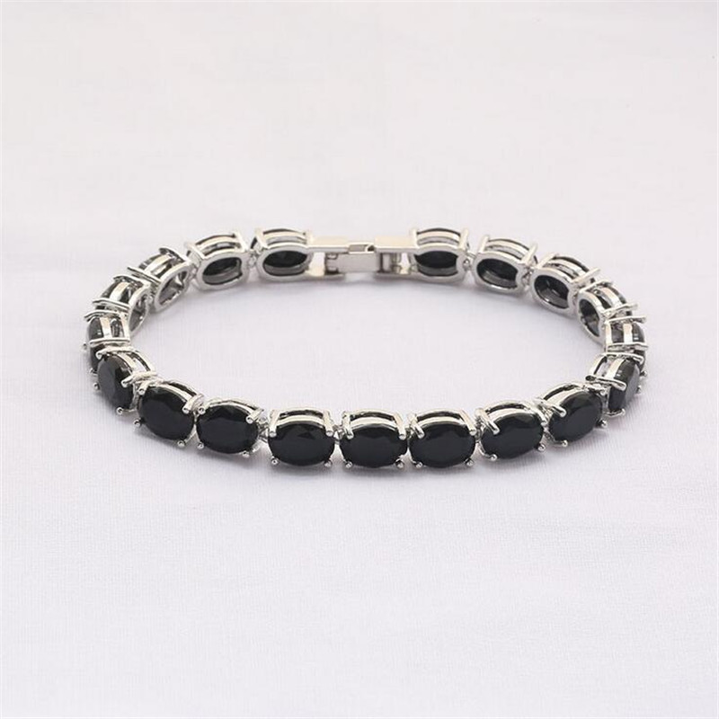 Top Sell Luxury Jewelry Sweet Cute High Quality 925 Sterling Silver Platinum Multi Color Gemstones CZ Diamond Women Wedding Bracelet Gift