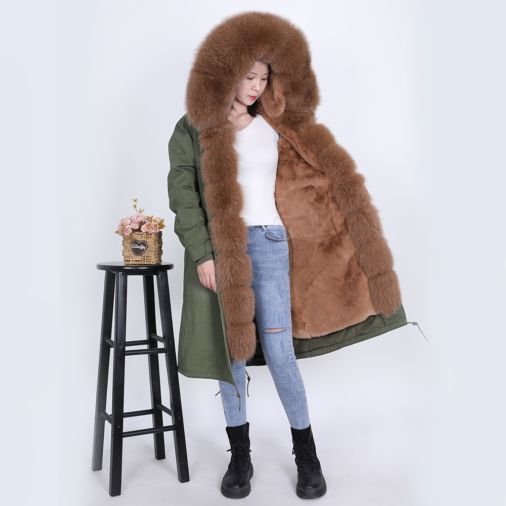 Mao Maokong autumn and winter new fur coat overtheknee style overcoming women's slim warm jacket new Women's coats 201016