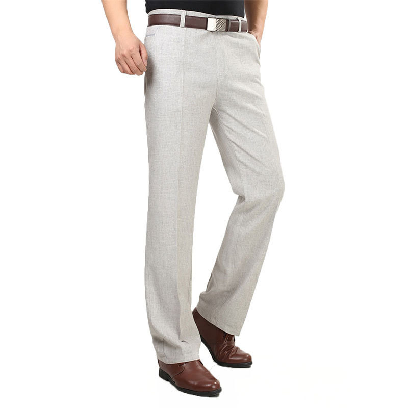 Summer Men's Linen Casual Loose Pants Fashion Business Dress Thin Section Casual Pants For Man Breathable Pants HLX46 201130