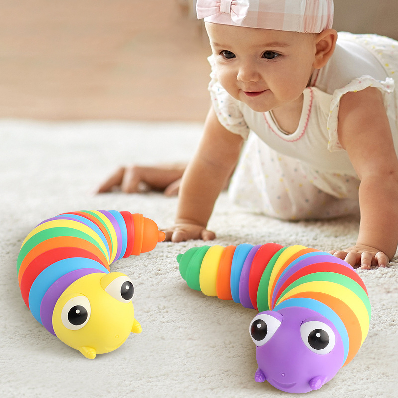 NEW 2022 Fidget Toy Slug Articulated Flexible 3D Slug Joints Curled Relieve Stress Anti-Anxiety Sensory Toys For Children Aldult
