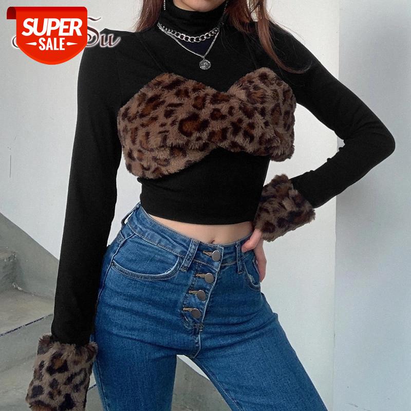 ArtSu Patchwork Leopard Print Furry Knitted Crop Top Women Casual Black Turtleneck T-shirt Ladies Korean Fashion T Shirt TS52641 #hB6e, White
ArtSu Patchwork Leopard Print Furry Knitted Crop Top Women Casual Black Turtleneck T-shirt Ladies Korean Fashion T Shirt TS52641 #hB6e, White