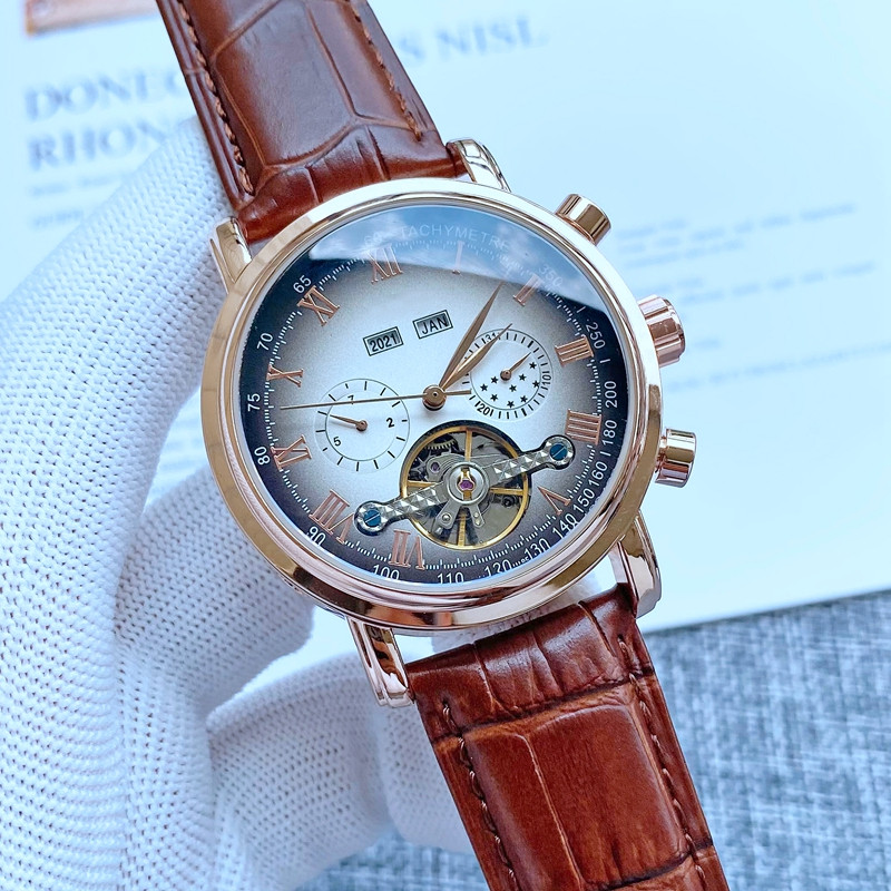 2021 New luxury mens watches Large flywheel Five stitches work automatic Mechanical watch designer high quality Top brand leather strap Fashion Gift style one
2021 New luxury mens watches Large flywheel Five stitches work automatic Mechanical watch designer high quality Top brand leather strap Fashion Gift style one
