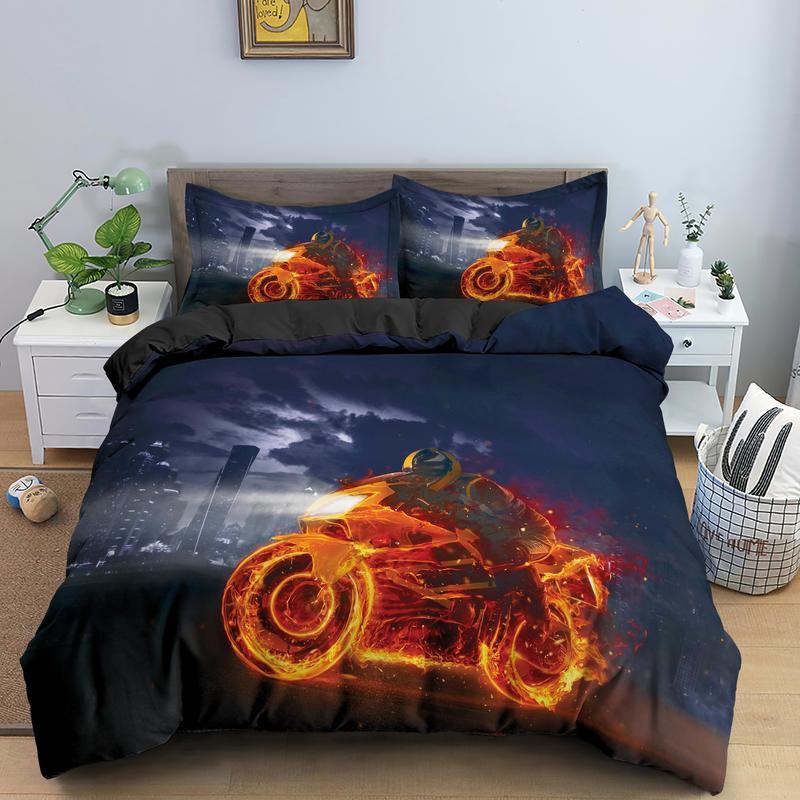 Motocross Comforter Cover Motorcycle Bedding Set for Kids Boys Teens Young Man Motorbike Quilt, H1636
Motocross Comforter Cover Motorcycle Bedding Set for Kids Boys Teens Young Man Motorbike Quilt, H1636