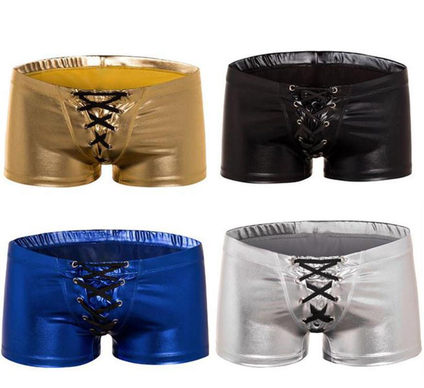 Boxers Men Breathable Underwear Shiny Leather Briefs Comfortable Underpants Bodycon Bandage Boxershorts Men Gay Males Panties, Black
Boxers Men Breathable Underwear Shiny Leather Briefs Comfortable Underpants Bodycon Bandage Boxershorts Men Gay Males Panties, Black
