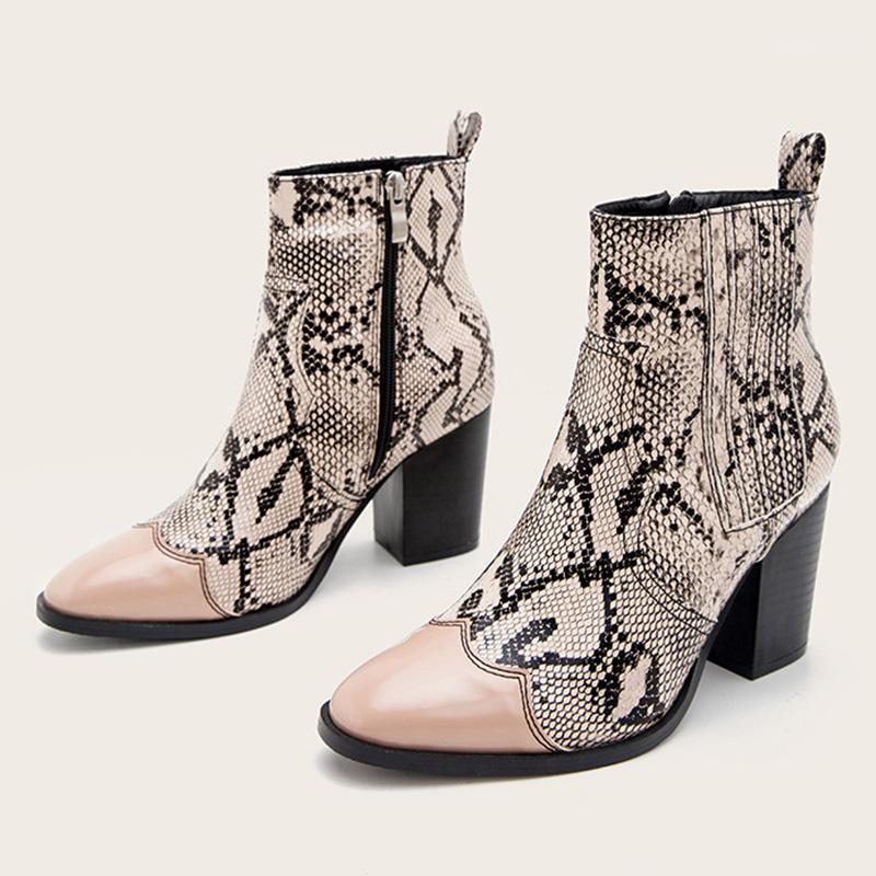 Fashion Boots 2020 Women Shoes Snakeskin Zipper Block Heels Ladies Ankle Boots Pu leather Autumn Winter Female Footwear Elegant1, Beige
Fashion Boots 2020 Women Shoes Snakeskin Zipper Block Heels Ladies Ankle Boots Pu leather Autumn Winter Female Footwear Elegant1, Beige