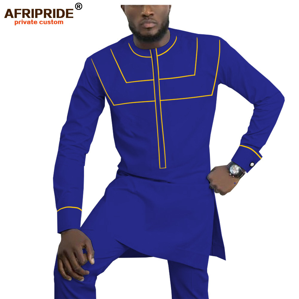 African Clothing for Men Dashiki Mens Outfits Shirts+ Ankara Pants Set Tracksuit Men Tribal Attire AFRIPRIDE A1916055 201118