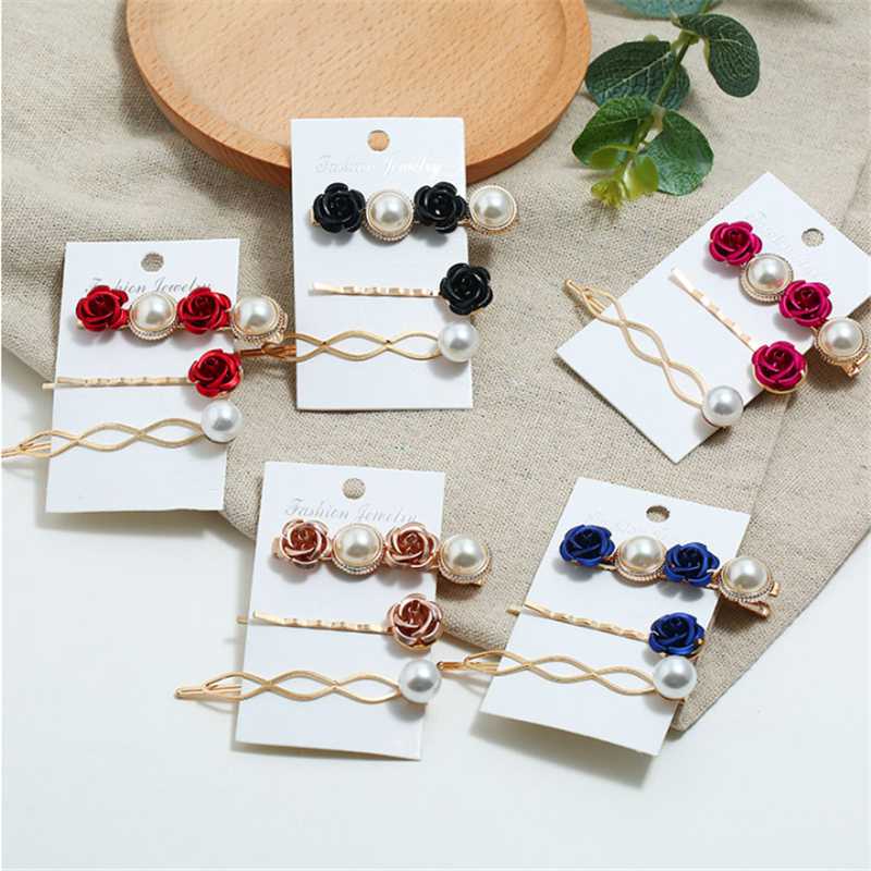 New Pearl Hair Barrettes Set Fashion Metal Rose Flower Hair Clips Pins For Women Girls Gold Side Clip Accessories Headwear
New Pearl Hair Barrettes Set Fashion Metal Rose Flower Hair Clips Pins For Women Girls Gold Side Clip Accessories Headwear