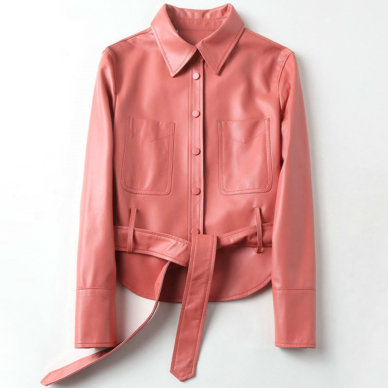 Sheepskin Coat Spring Autumn Real Genuine Leather Jacket Women Clothes Korean Vintage Slim Coats Outwear Women Tops ZT2388 201030