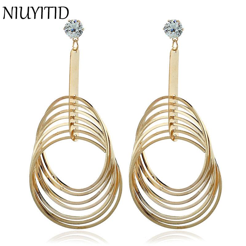 Stud NIUYITID Simple Geometric Earrings Multi - Layer Round Long Trend Jewelry For Women
Stud NIUYITID Simple Geometric Earrings Multi - Layer Round Long Trend Jewelry For Women