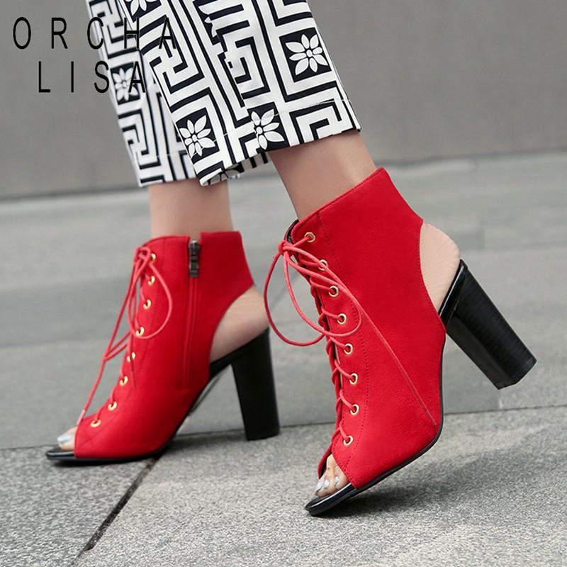 ORCHA LISA 2020 Brand New Design Shoes Summer Boots Peep Toes Cross-tied 9cm High Heel Ankle Boots Lace Up Woman shoes Red, Black
ORCHA LISA 2020 Brand New Design Shoes Summer Boots Peep Toes Cross-tied 9cm High Heel Ankle Boots Lace Up Woman shoes Red, Black