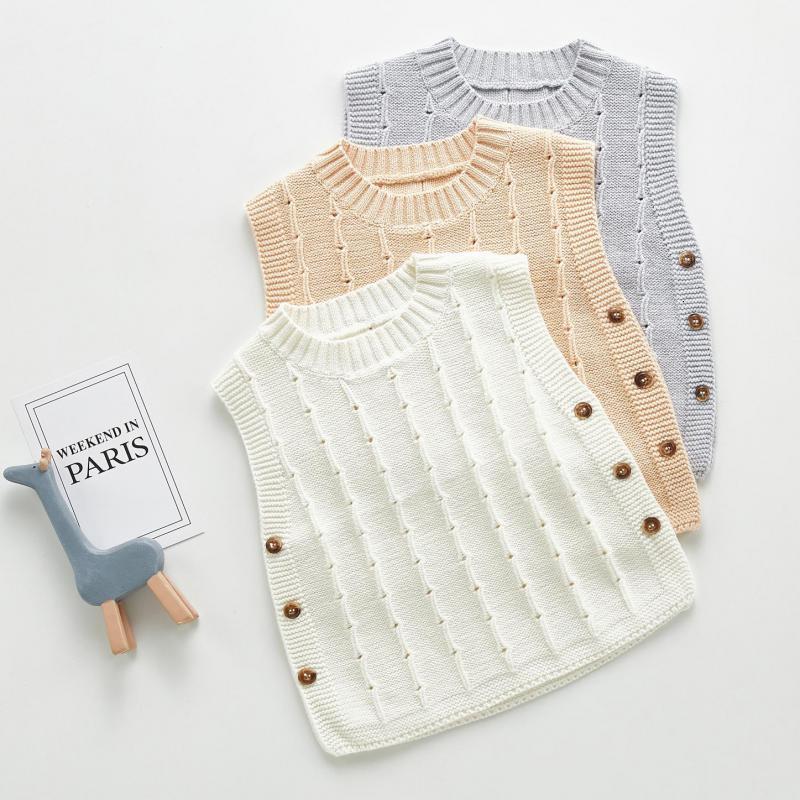 2021 Autumn New Baby Boys Girls All-match Cotton Knitted Sleeveless Vest Sweater Cute Solid Double Breasted Knit Coat A7i2, 203t01gray
2021 Autumn New Baby Boys Girls All-match Cotton Knitted Sleeveless Vest Sweater Cute Solid Double Breasted Knit Coat A7i2, 203t01gray