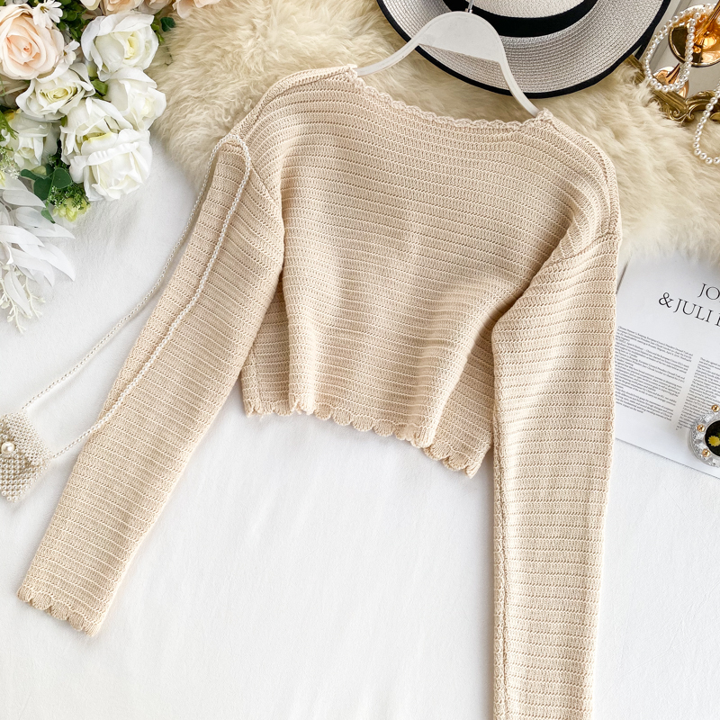Gagaok Women Knitted Sweet Fashion Sweater Spring Autumn New V-Neck Full Short Embroidery Floral Slim Wild Female Cardigans 201017
