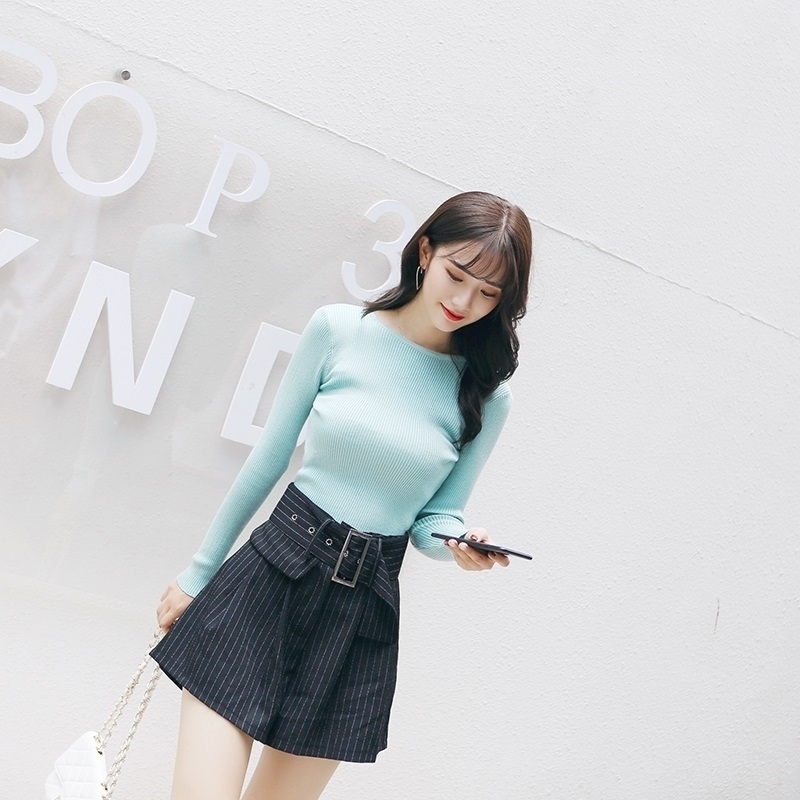 Rqueena Women's Sweaters And Pullovers Crop Top Sweater Women Autumn Winter Shortened Knitted Jumper Jesey Female Pullover T200319