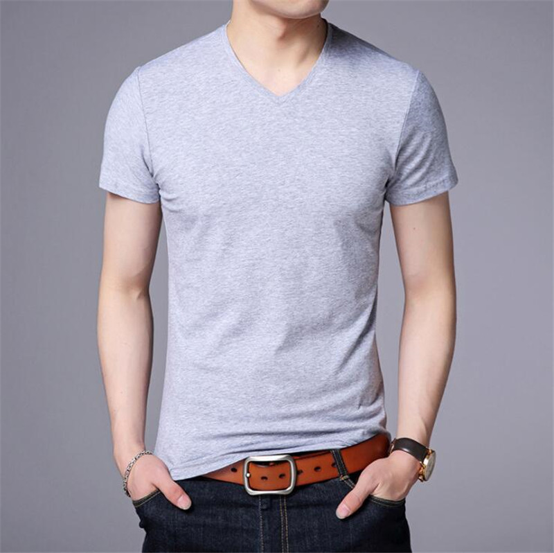 Men White T-shirt Summer New Men's Short Sleeve Tee Shirts Cotton Male T-shirts Solid V-neck Slim Fit Tops, Navy
Men White T-shirt Summer New Men's Short Sleeve Tee Shirts Cotton Male T-shirts Solid V-neck Slim Fit Tops, Navy
