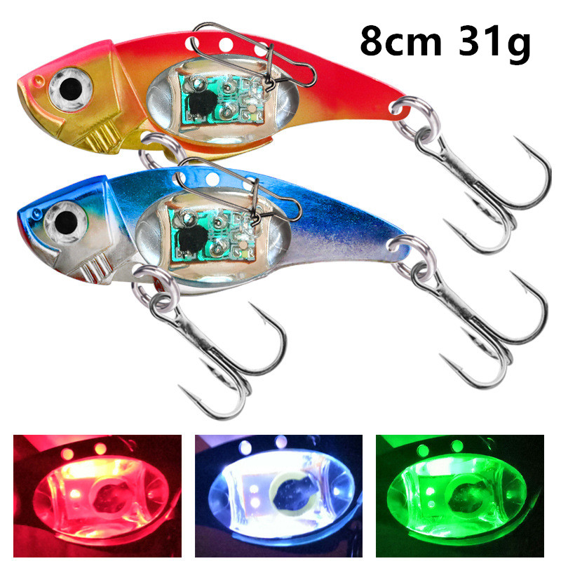 1pc Colorful 8 cm 31 g LED Attracting Fish Lamp VIB Spoons Fishing Hooks 4# Hook Metal Baits & Lures Pesca Fishing Tackle F37-347
1pc Colorful 8 cm 31 g LED Attracting Fish Lamp VIB Spoons Fishing Hooks 4# Hook Metal Baits & Lures Pesca Fishing Tackle F37-347