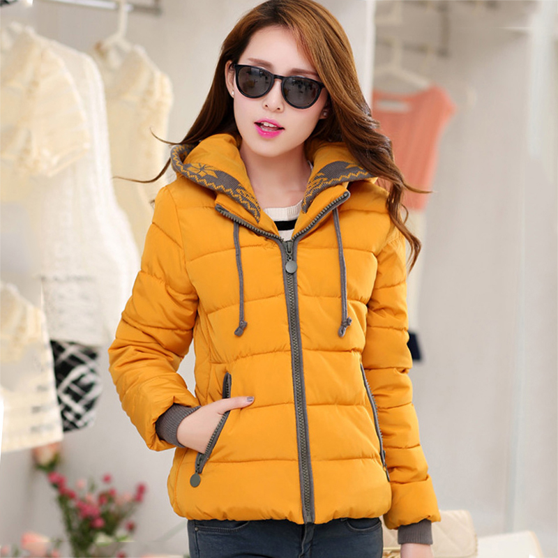 Large Size Women Winter Short Jacket Female Plus Size Hood Women Parka With Stand-Up Collar Autumn Windbreaker Cotton Down 201217