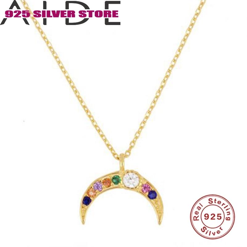 Aide 925 Sterling Silver European and American New Mixed Colored Zirconia Moon Pendant Necklace Wedding Jewelry Necklace
Aide 925 Sterling Silver European and American New Mixed Colored Zirconia Moon Pendant Necklace Wedding Jewelry Necklace