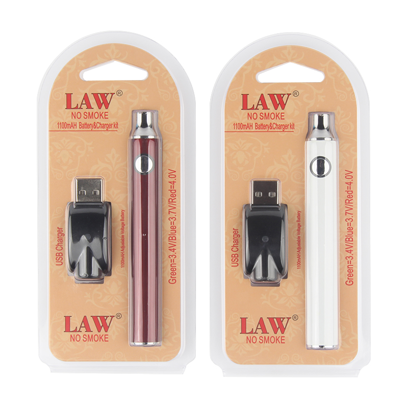 Law Battery Vape Pen VV Preheat Battery Kit 1100mAh 510 Thread O Pen Bud Preheating Function 510 Vape Battery
Law Battery Vape Pen VV Preheat Battery Kit 1100mAh 510 Thread O Pen Bud Preheating Function 510 Vape Battery