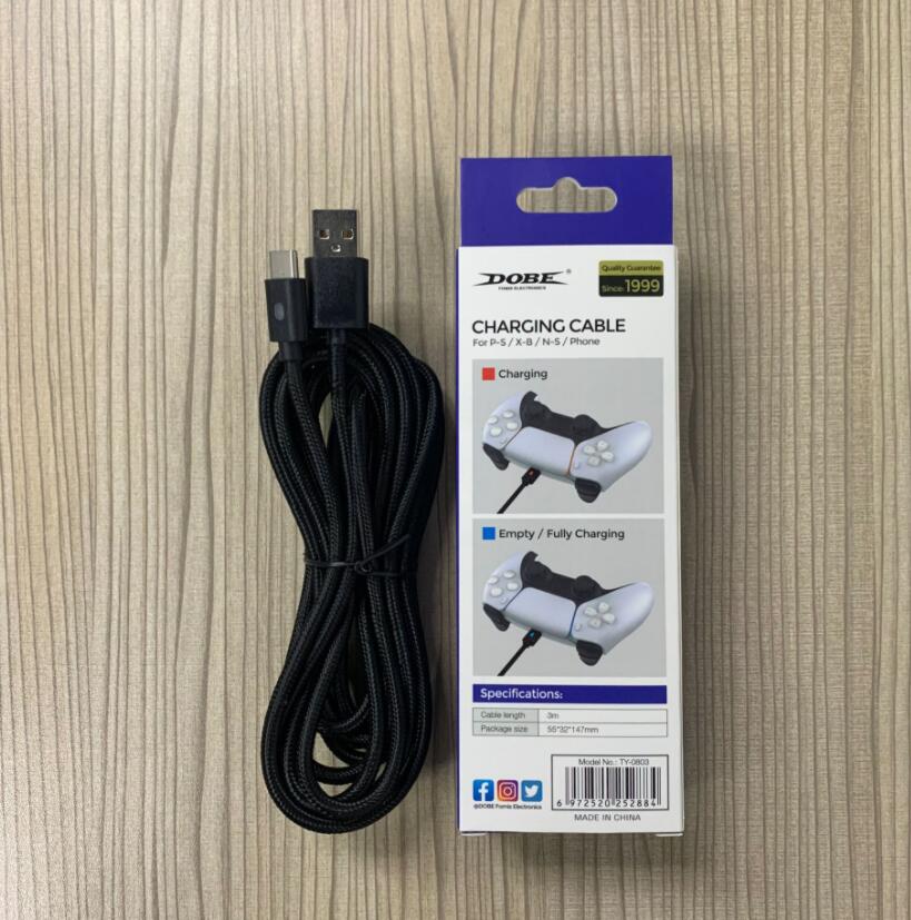 3M Type -C Charger Cable For PS5 Controller Power Charging Cord For Playstation 5 Gampad Joystick Game Accessories with retail box