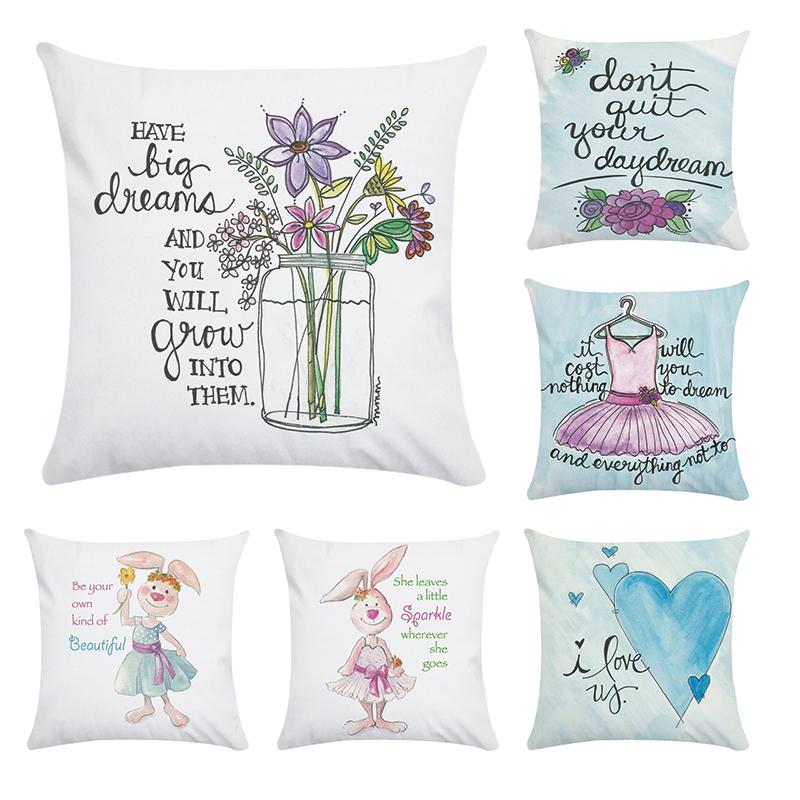 Cartoon Polyester Cushion Cover Letter Be your own love Pillow Case Patchwork Decorative Lovely Pillowcase Sofa Ca CR095, Cr09501
Cartoon Polyester Cushion Cover Letter Be your own love Pillow Case Patchwork Decorative Lovely Pillowcase Sofa Ca CR095, Cr09501