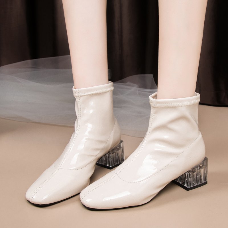 Top fashions patent leather ankle for transparent woman mid-square heels mujer boots slide in women's autumn shoes, 12400;beige-12400;
Top fashions patent leather ankle for transparent woman mid-square heels mujer boots slide in women's autumn shoes, 12400;beige-12400;