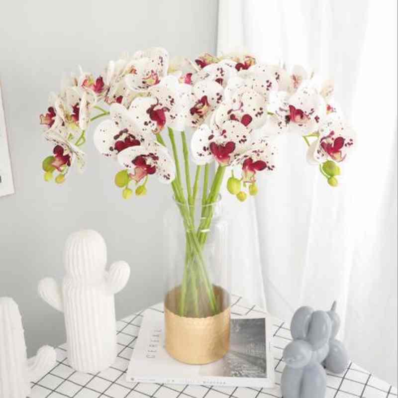 3pcs/lot Wedding Party Valentine's Day Present Gift Home Decor Decration Artificial Phalaenopsis Flower Plants Fake Silk Flowers, No2