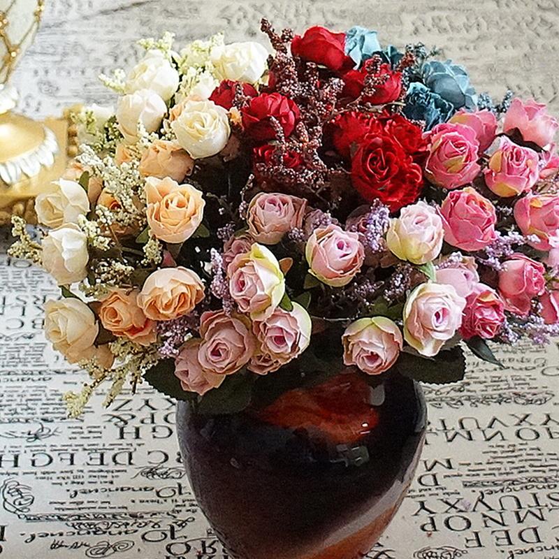 15 Heads Artificial Rose Flowers Real Touch Silk Fake Flower Wedding Bridal Flower Bouquet for Home Party Garden Decoration, Blue
15 Heads Artificial Rose Flowers Real Touch Silk Fake Flower Wedding Bridal Flower Bouquet for Home Party Garden Decoration, Blue