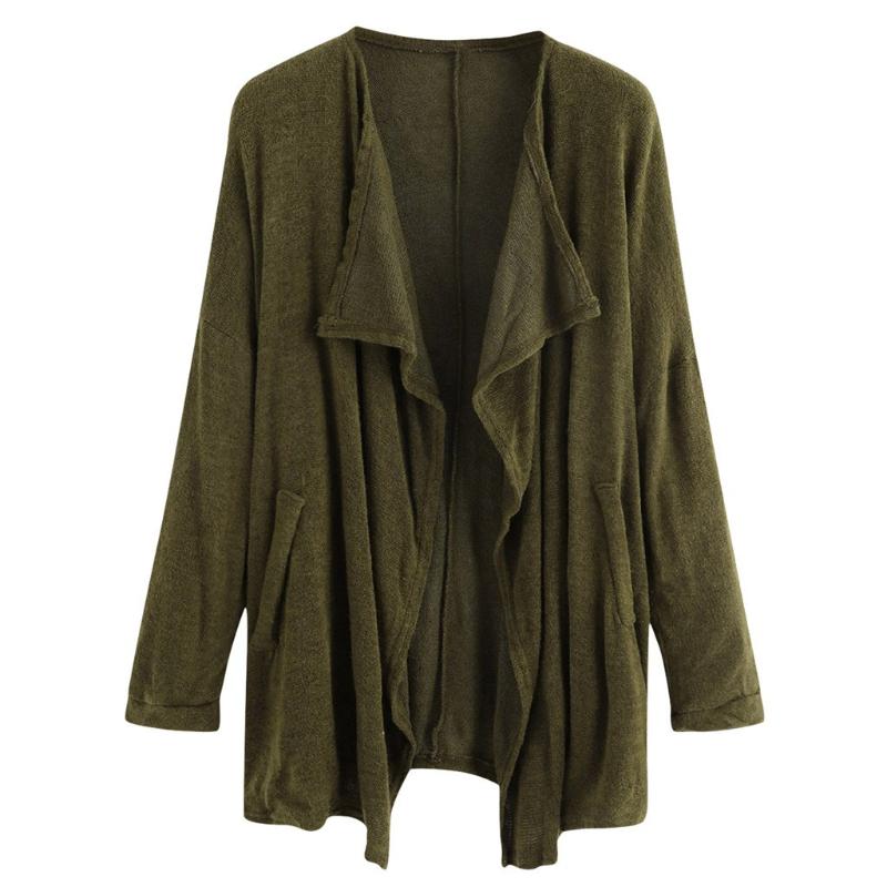 Ladies Pocket Irregular Top Jacket New Arrival Women' Solid Knit Long Sleeve Cardigan Sweaters Outerwear With Pocket Coat, Army green
Ladies Pocket Irregular Top Jacket New Arrival Women' Solid Knit Long Sleeve Cardigan Sweaters Outerwear With Pocket Coat, Army green