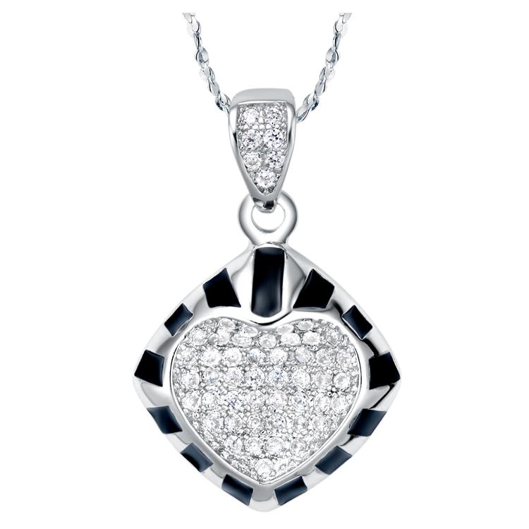 Chains Nice Arrival Summer Style White Plated Black Epoxy With Clear Crystal Pendant Necklace For Man/Women
Chains Nice Arrival Summer Style White Plated Black Epoxy With Clear Crystal Pendant Necklace For Man/Women