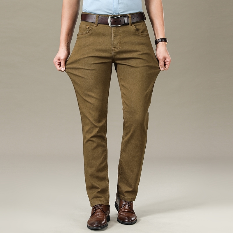 Colorful Regular Fit Straight Elastic Denim Trousers Male New Men's Business Jeans Fashion 6 Colors 201223