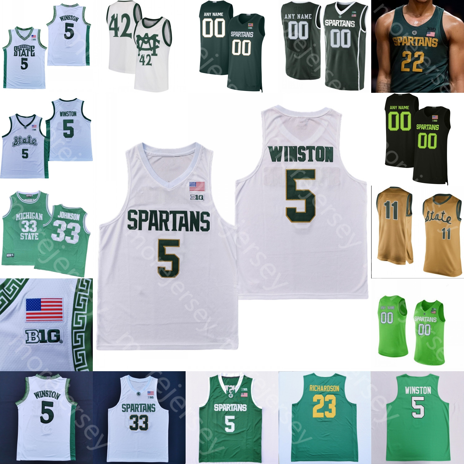 Custom 2020 Michigan State Spartans Basketball Jersey NCAA College Randolph Richardson Green Foster Loyer Henry Kithier Julius Marble II, Black
Custom 2020 Michigan State Spartans Basketball Jersey NCAA College Randolph Richardson Green Foster Loyer Henry Kithier Julius Marble II, Black