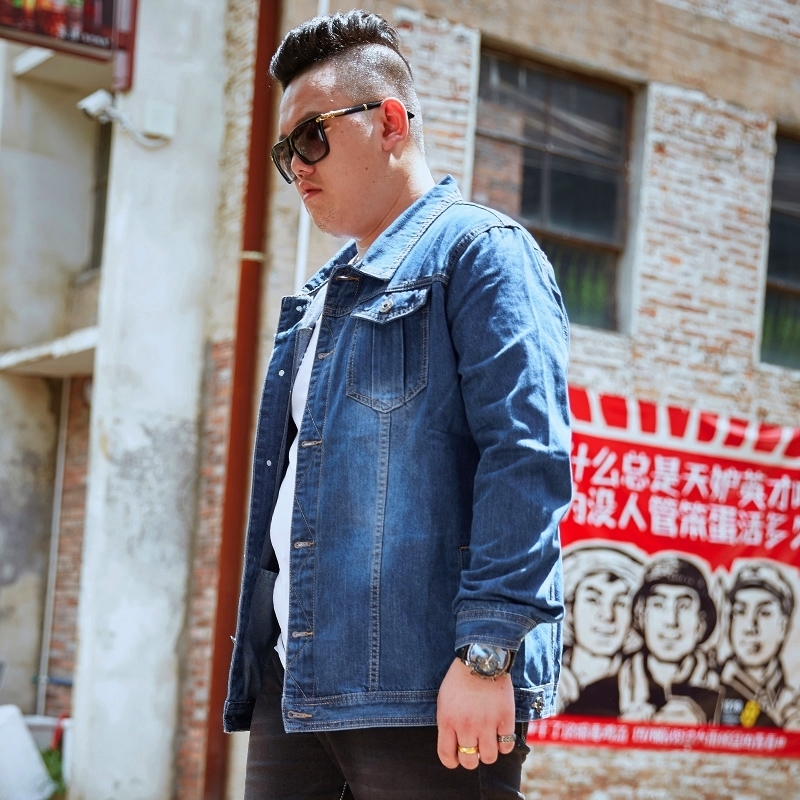 new Autumn Winter Men New Hip Hop Solid Denim Jackets Plus Size 7XL 8XL Men Streetwear Casual Fashion jean Jacket Coat 201118