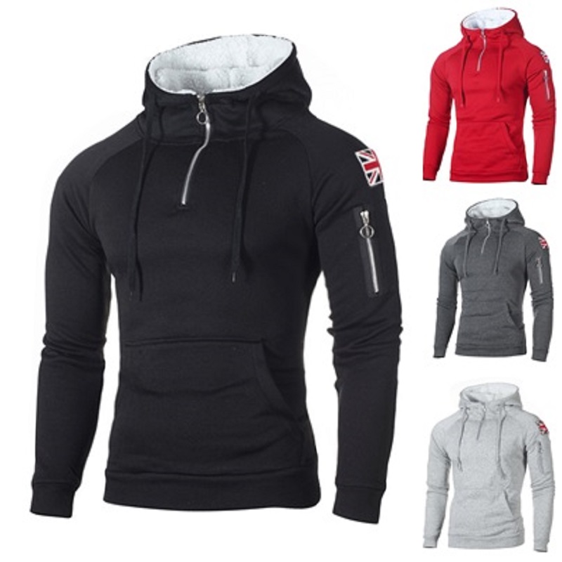 Fashion Men's Hoodies Hiking Climbing Expedition Hooded Jumpers Sweatshirts Casual Hoody Sportswear Jacket Coat Half Zipper UK Flag Pullove, Black
Fashion Men's Hoodies Hiking Climbing Expedition Hooded Jumpers Sweatshirts Casual Hoody Sportswear Jacket Coat Half Zipper UK Flag Pullove, Black