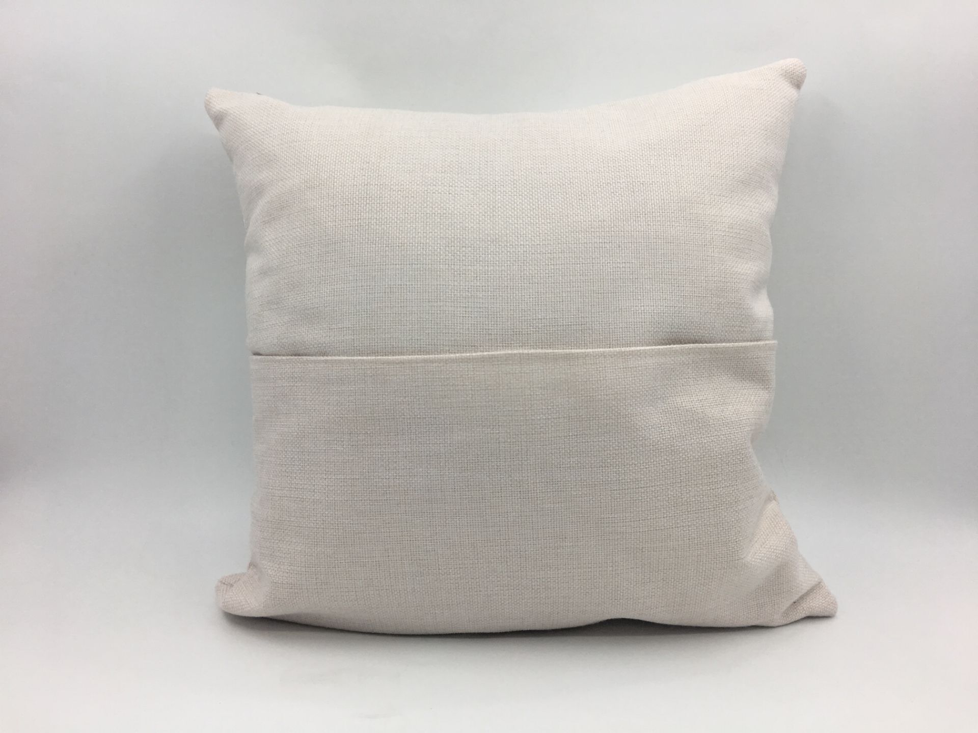 Blank Sublimation Pocket pillow cover linen polyester beige square pillowcase sofa throw Envelope cushion cover 40*40cm custom logo