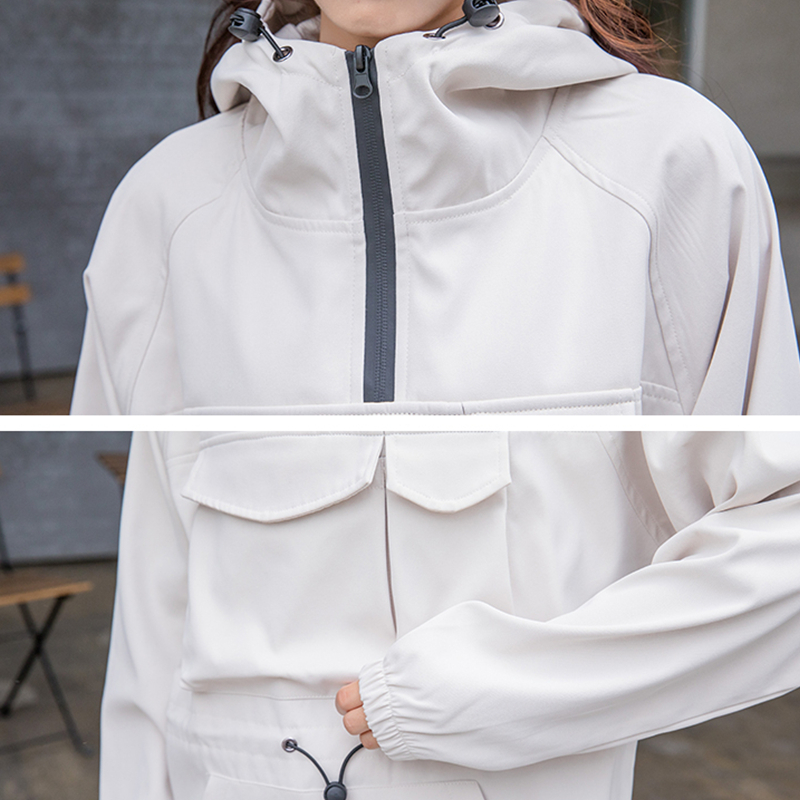 Flectit Cute Hooded Windbreaker Jacket For Women Anorak Jacket Hoodie Coats Female Outdoor Clothing * 201017