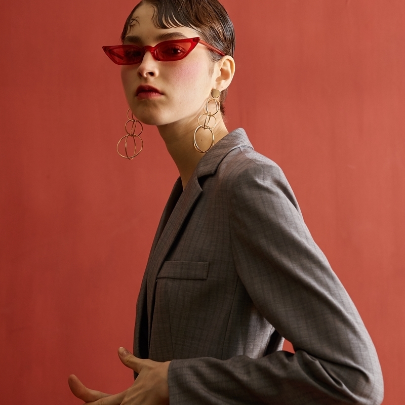 GETSRING Women Suit Blazer Striped Bangage False 2 Blazers Long Sleeve Single Breasted Suit Coat All Match Woman Tops Autumn New 201026