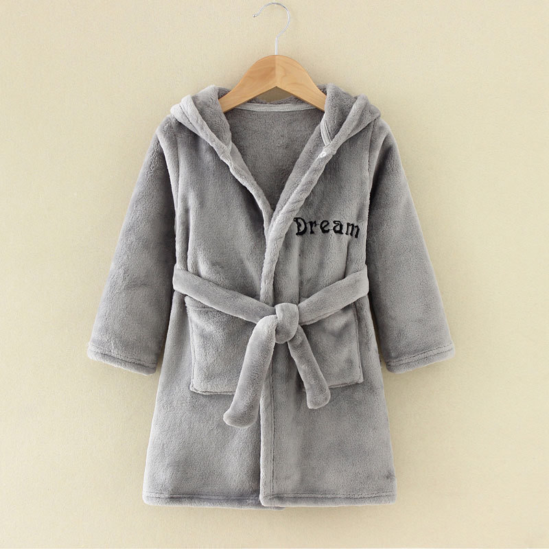 Long Sleeve Hooded Children's Bathrobe Cartoon Print Kids Robe Lovely Animal Boy Bath Robe Spring Autumn Girls Bathrobe LJ201216