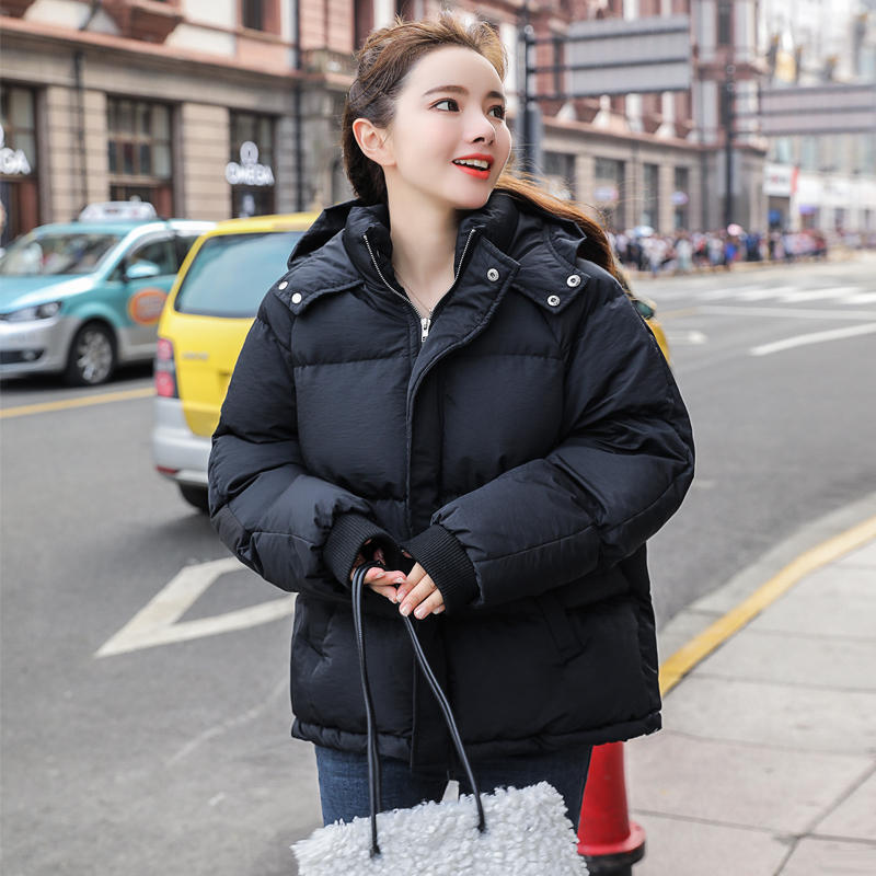 Short Winter Jacket Women Oversize Parka Coat Warm Thick Down Cotton Coat Female Loose Hooded Padded Women Winter Jacket Q1913 200928