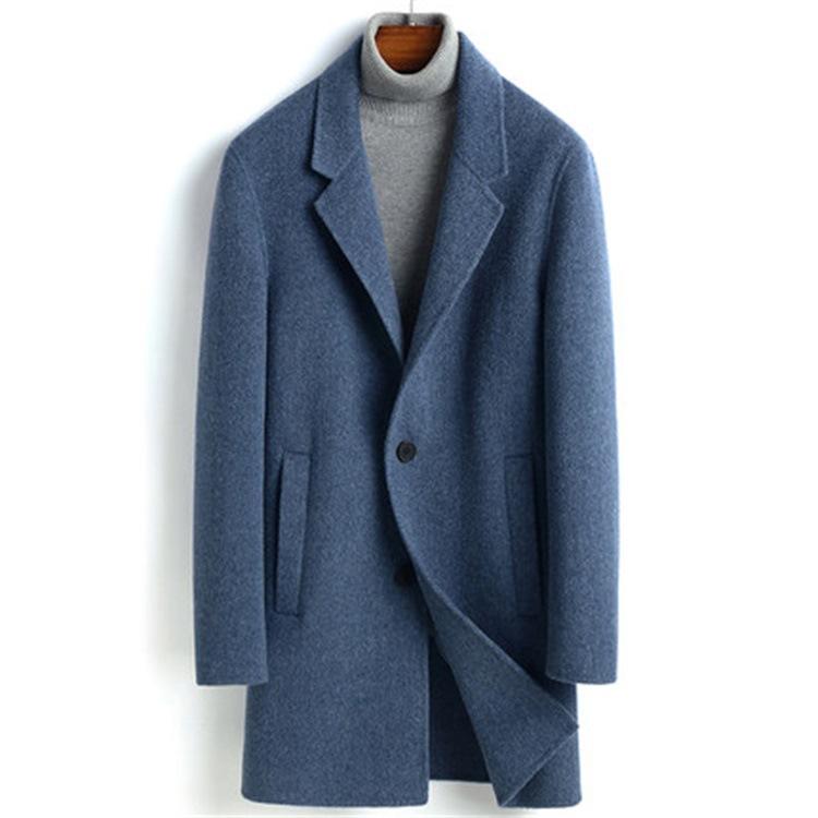 Winter albaca storm blue windbreaker woollen and woollen coat medium length thickened double cashmere coat for men, Dark grey
Winter albaca storm blue windbreaker woollen and woollen coat medium length thickened double cashmere coat for men, Dark grey