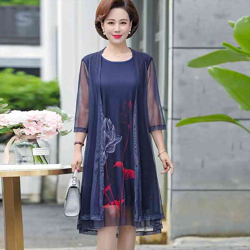 women middle-aged summer chiffon long dress plus size 3xl casual beach mother two-piece print flower loose dress plus size, Black;gray
women middle-aged summer chiffon long dress plus size 3xl casual beach mother two-piece print flower loose dress plus size, Black;gray