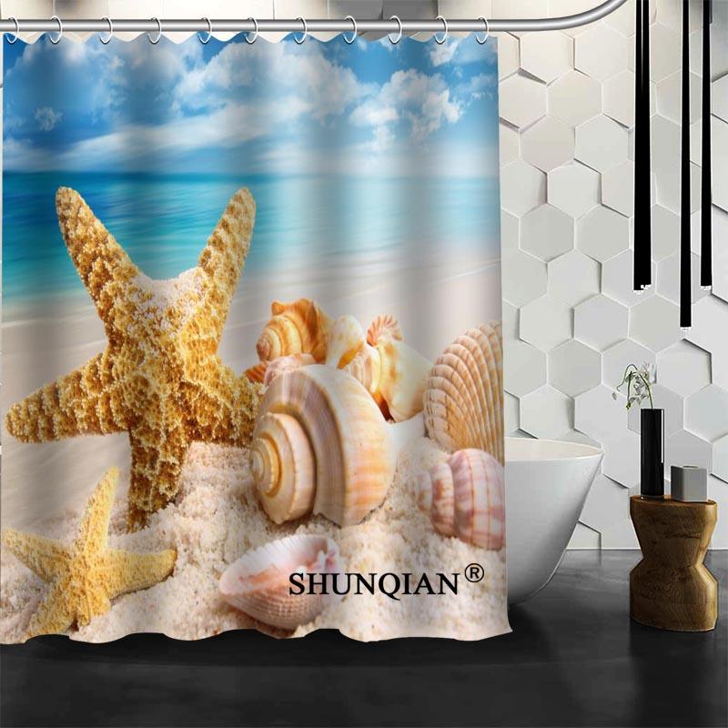 Custom Beach shells Shower Curtain High Quality bathroom Accessories Polyester Fabric Curtain With holes
Custom Beach shells Shower Curtain High Quality bathroom Accessories Polyester Fabric Curtain With holes
